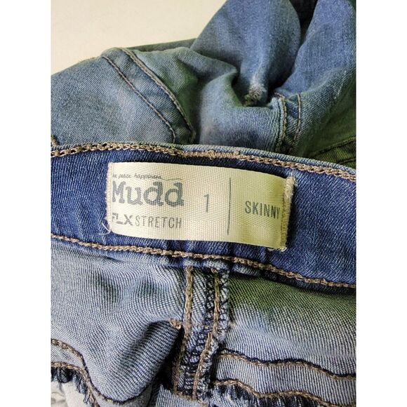 Mudd FLX Stretch Jeans Size 1 Mid Rise Vintage Skinny Distressed - Picture 7 of 8